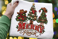 Merry Little Ranch Christmas PNG, Cowboy Christmas Tree Product Image 2