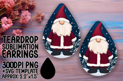 Trendy Teardrop Earrings Template for Crafts , Gnome Product Image 1
