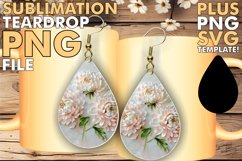 Glittering 3D Floral Fantasy Teardrop Earring Glossy Product Image 1