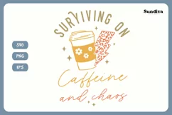 Funny Mom Quotes SVG Vol. 1 | Surviving On Caffeine & Chaos Product Image 3