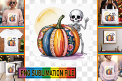 Timeless Tote Bag Designs PNG, Pumpkin Watercolor Product Image 1