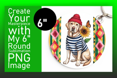 Vibrant Circle Design Car Coaster PNG , Cute Dog Product Image 1