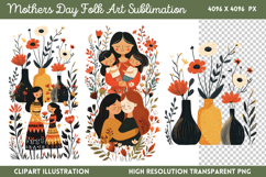 Mothers Day Folk Art Sublimation PNG Product Image 1