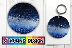 Glittering Blossom Sparkle Sublimation Circle: Keychain, Coa Product Image 1