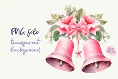Pink Christmas Bells PNG | Coquette Christmas Clipart Product Image 1