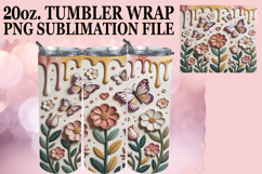 Cozy Nights 20oz tumbler wrap, 3D Flowers Product Image 1