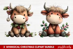 Whimsical Christmas Clipart | Cute Festive Holiday PNG Product Image 1