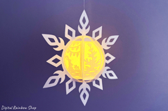 Snowflake lantern svg template, 3D Christmas ornament set Product Image 3