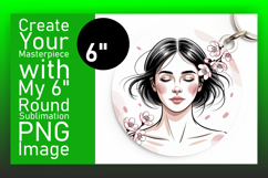 Trendy Round Design Sublimation Artwork , Beauty Woman Product Image 1
