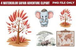 Watercolor Safari Adventure Clipart PNG Product Image 1