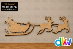 Christmas Santa Sleigh SVG Laser Cut File Product Image 1