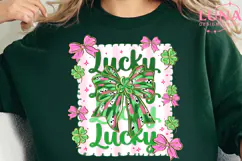Lucky Shamrock Png, Lucky PNG St Patrick’s Day, Preppy Lucky Product Image 6
