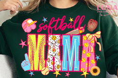 Preppy Softball Season Bow Glitter Png, Softball Game Day Pn Product Image 4