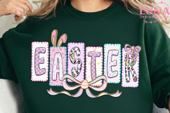 Happy Easter PNG, Glitter Easter Bunny Coquette PNG Product Image 2