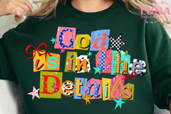 God Is In The Details PNG, Doodle Religious Shirt Design Product Image 5