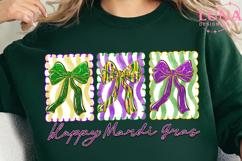 Happy Mardi Gras Png, Crawfish And Coquette Bow Carnival Png Product Image 4