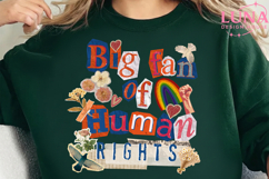 Retro Big Fan of Human Rights PNG, Human Rights Sublimation Product Image 3