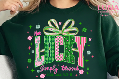 Not Lucky Simply Blessed png Retro Coquette St Patrick's Day Product Image 2