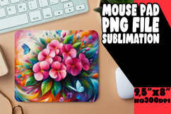 Luminous Mouse Mat Sublimation, Flowers Product Image 1