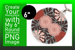 Cute Flamingo with Flowers Round Design PNG Product Image 1