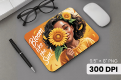 Afro Girl / Woman braided hair Mouse Pad, Black Queen PNG Product Image 1