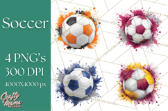 Soccer Clipart PNG with Team Color Paint Splash Design Product Image 1