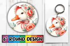 Whimsical Circle Keychain Design, Goose Product Image 1