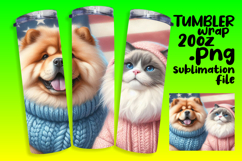 Unique Gift: 20oz Tumbler Design , Dog and cat Product Image 1