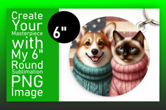 Vibrant Round Design Coaster Artwork , Dog and cat Product Image 1