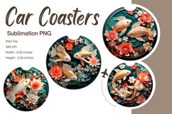 Fish Flower Car Coasters Accessories Printable Keychains_131 Product Image 1