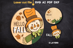 Fall Scarecrow SVG laser cut files for Glowforge Product Image 2