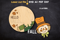 Fall Scarecrow SVG laser cut files for Glowforge Product Image 3