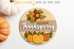 Happy Thanksgiving SVG laser cut files for Glowforge Product Image 1