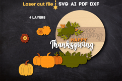 Happy Thanksgiving SVG laser cut files for Glowforge Product Image 3
