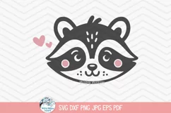 Adorable Raccoon SVG | Cute Woodland Animal Face Product Image 1