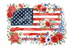 Watercolor American flag patriotic, Memorial Day clipart Product Image 1