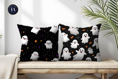 Cute Cartoon Ghosts Floating Seamless Tileable Digital Paper Product Image 2
