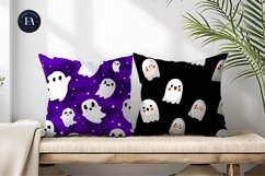 Cute Floating Cartoon Ghosts Seamless Tileable Digital Paper Product Image 2