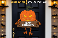 Halloween Door Hanger SVG laser cut file for Glowforge Product Image 1