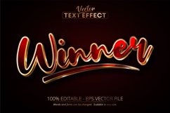 Winner text, shiny golden color editable text effect Product Image 1