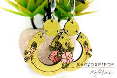 Flower Engraved Earrings Digital Download Product Image 1
