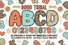 Boho tribal Alphabet png clipart, boho letters doodle Product Image 1