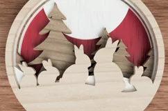 Christmas ornament laser cut file - Bunny family of 5 Product Image 3