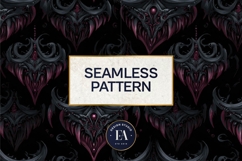 Vampire Fangs Pattern, Dark Gothic Teeth Digital Paper Product Image 3