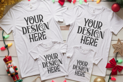 Christmas Family Matching Group T-Shirt Mockups | Holiday Fl Product Image 1