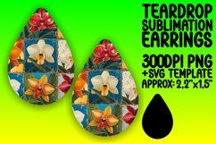 Dynamic Blossom Blast PNG Teardrop Earring Design Sublime Product Image 1