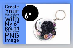 Sleek Dog Pattern Sublimation Circle Keychain Product Image 1