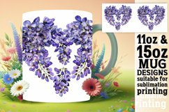 Heart of Flowers Pattern Mug Wrap Sublimation Product Image 1