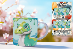 ARTISTIC PNG for 11oz Mug Wrap , Cute Dino Product Image 1