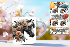 Glamorous 15oz Mug Wrap Png Design , Horse Product Image 1